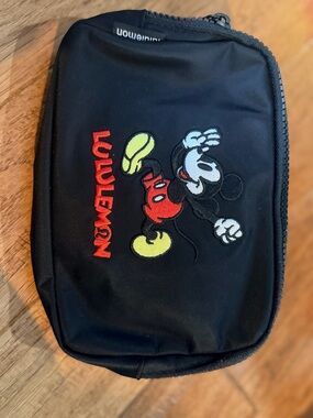 lululemon athletica Black Toiletry Pouch with Mickey Mouse Embroidery